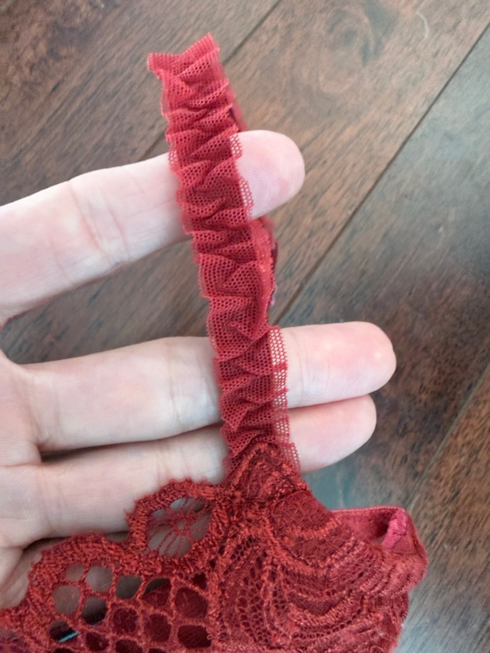 La Perla Red Lace Floral Light Padded Push Up Bra 34C - Picture 3 of 7